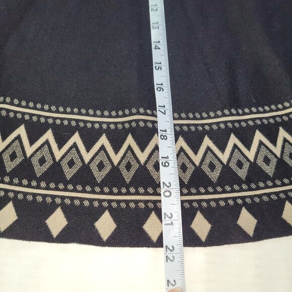 Sioni Skirt Womens S Black Tan Diamond Knit Circle Skater Sweater Knit Short - Picture 9 of 10